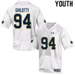 Notre Dame Fighting Irish Youth Giovanni Ghilotti #94 White Under Armour Authentic Stitched College NCAA Football Jersey TME0599LZ